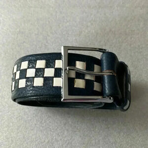 Checkered Black and White Men's Belt